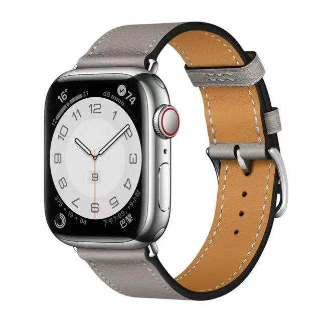 Genuine Leather Bracelet Strap For Apple Watch Band 45mm 49mm 41mm 44mm 42mm 40mm band iWatch Ultra/2 10 42/46mm 9 8 7 6 5 4 SE